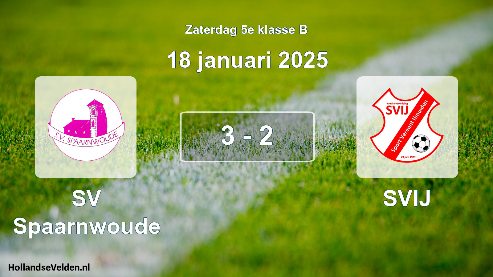 Total number of matches played: SV Spaarnwoude - SVIJ 3 - 2 (18 January 2025)