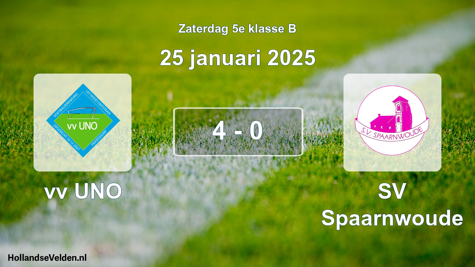 Total number of matches played: vv UNO - SV Spaarnwoude 4 - 0 (25 January 2025)
