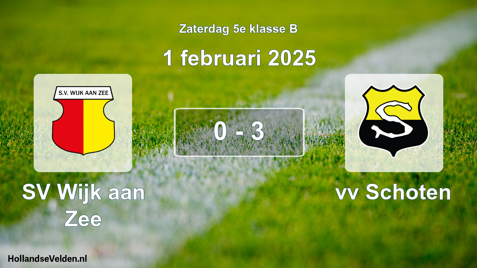 Total number of matches played: SV Wijk aan Zee - vv Schoten 0 - 3 (1 February 2025)