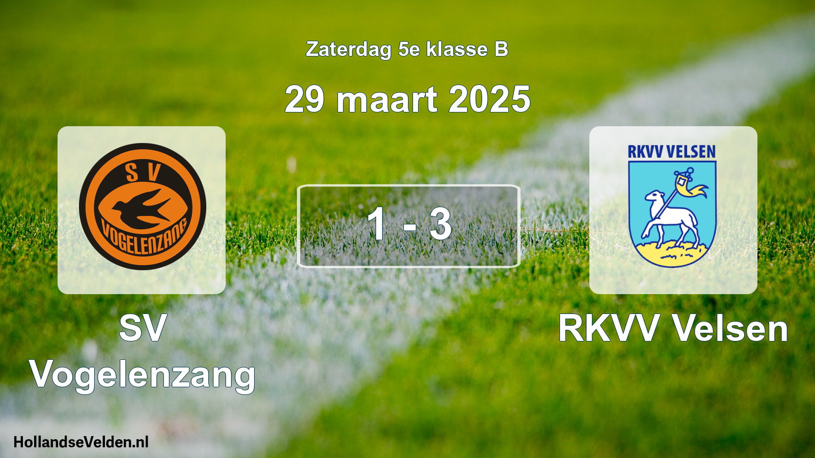 Total number of matches played: SV Vogelenzang - RKVV Velsen 1 - 3 (29 March 2025)