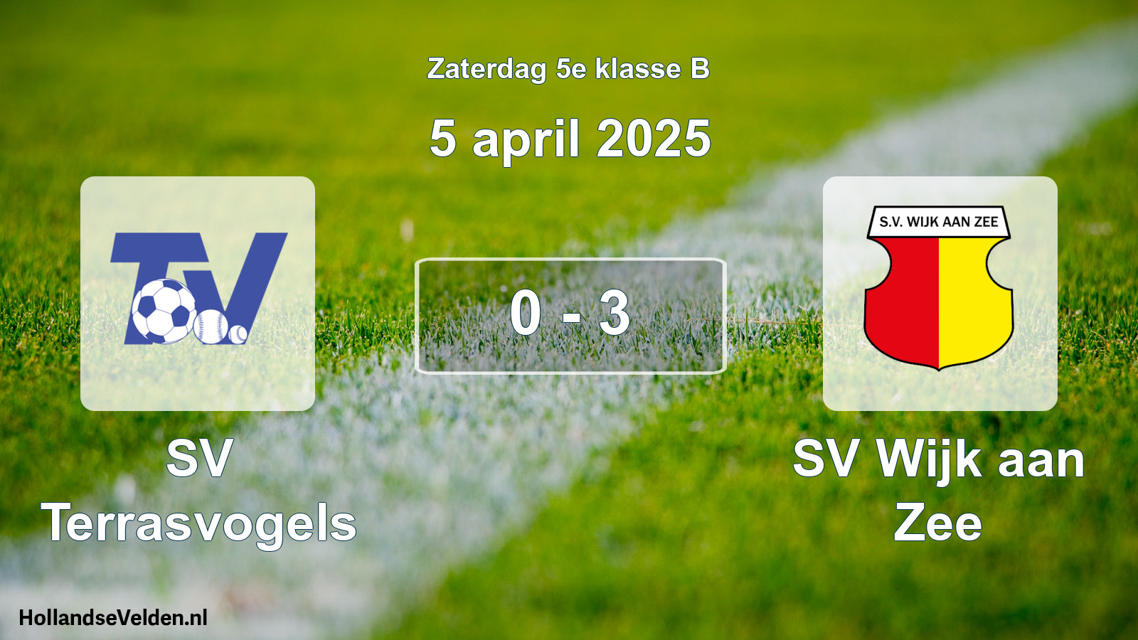 Total number of matches played: SV Terrasvogels - SV Wijk aan Zee 0 - 3 (5 April 2025)