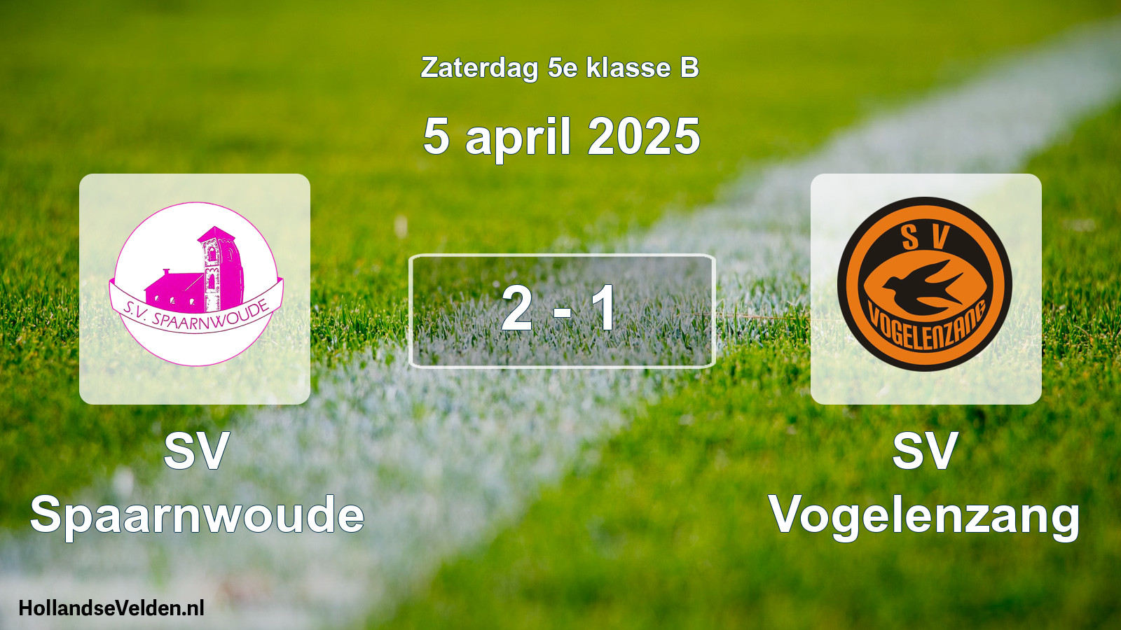 Total number of matches played: SV Spaarnwoude - SV Vogelenzang 2 - 1 (5 April 2025)