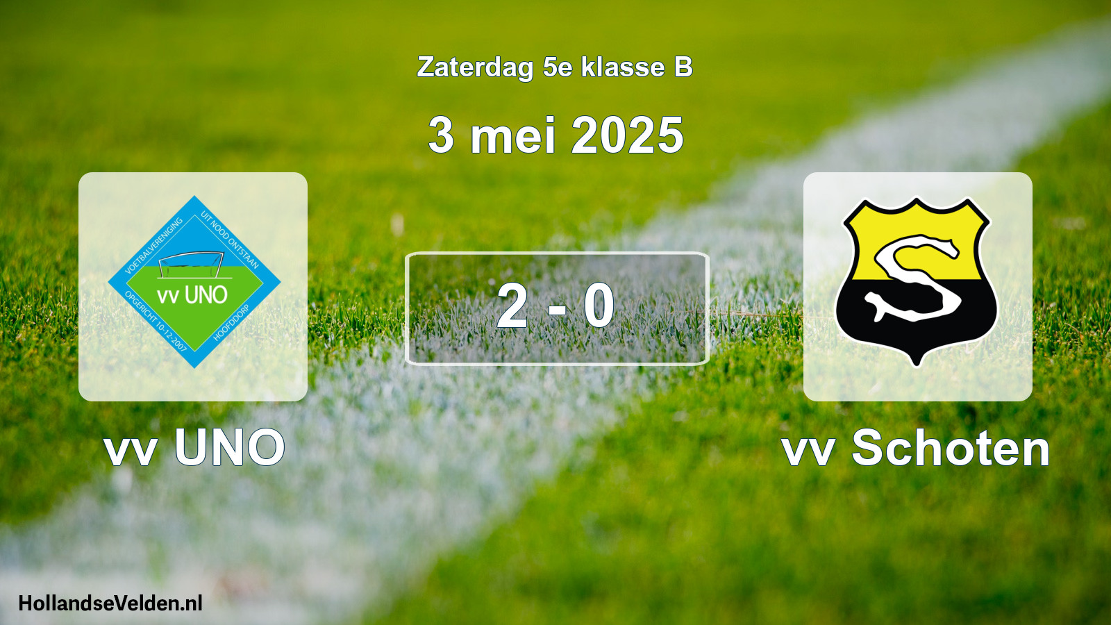 Total number of matches played: vv UNO - vv Schoten 2 - 0 (3 May 2025)