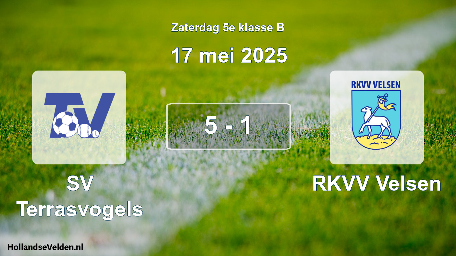 Total number of matches played: SV Terrasvogels - RKVV Velsen 5 - 1 (17 May 2025)