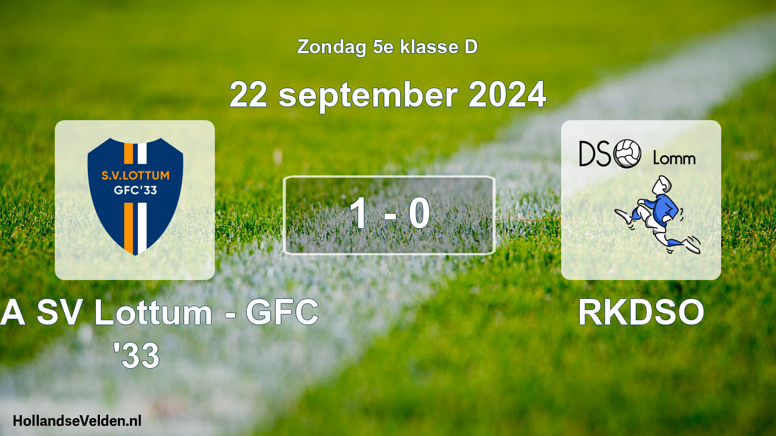 Total number of matches played: SSA SV Lottum - GFC '33 - RKDSO 1 - 0 (22 September 2024)