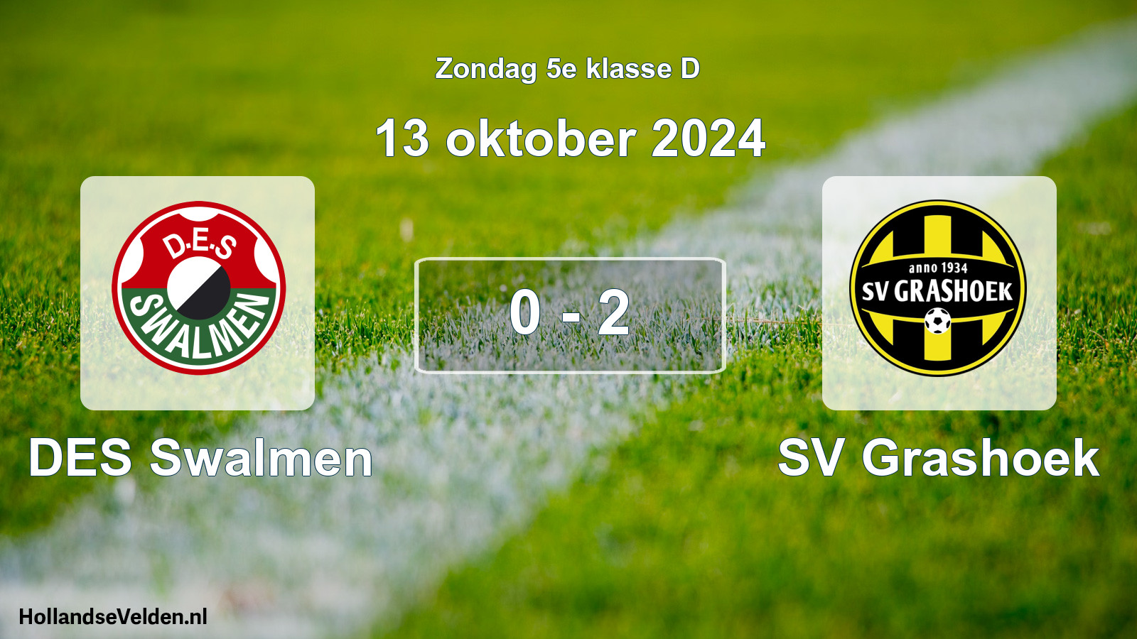 Total number of matches played: DES Swalmen - SV Grashoek 0 - 2 (13 October 2024)