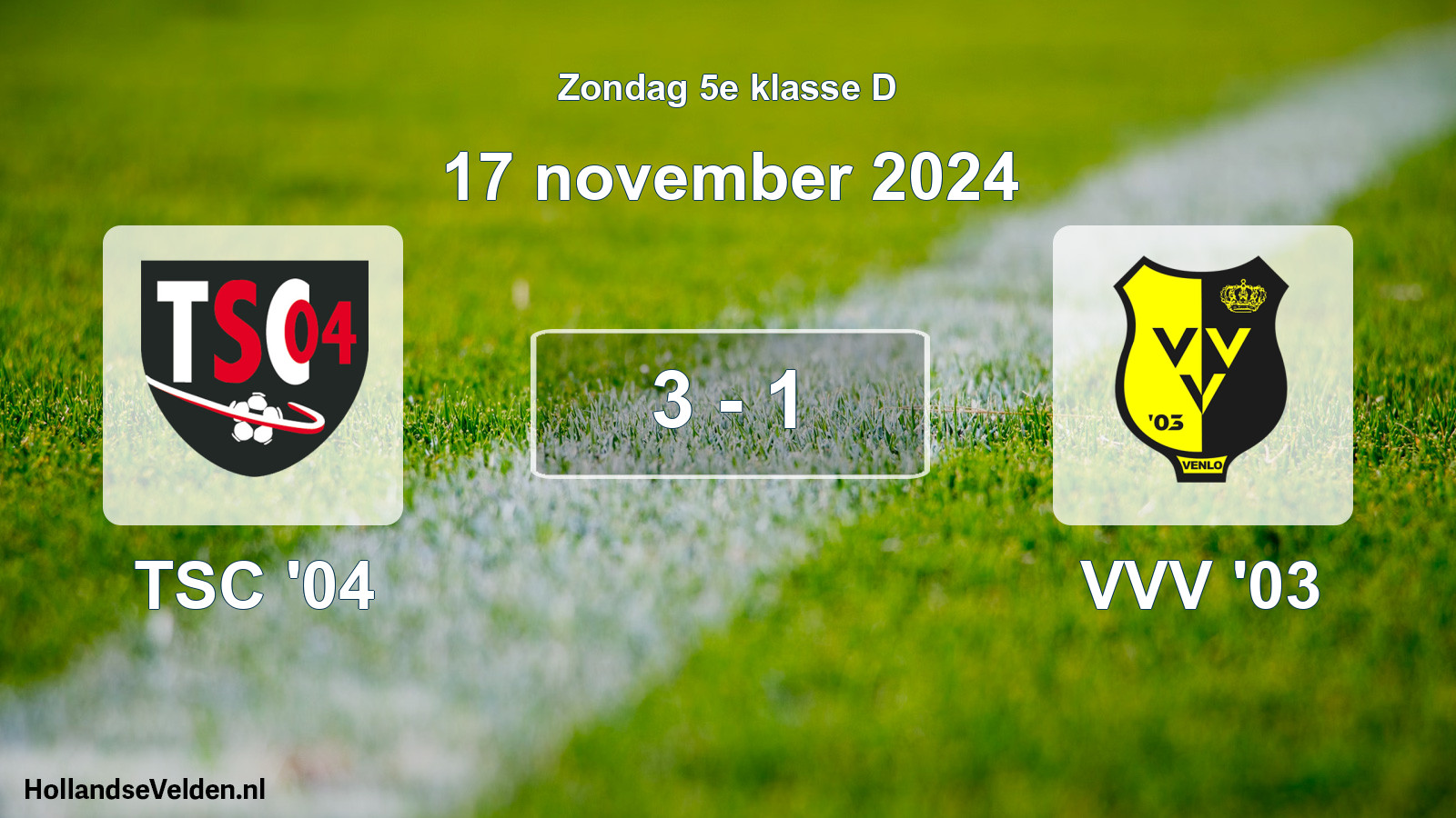 Total number of matches played: TSC '04 - VVV '03 3 - 1 (17 November 2024)