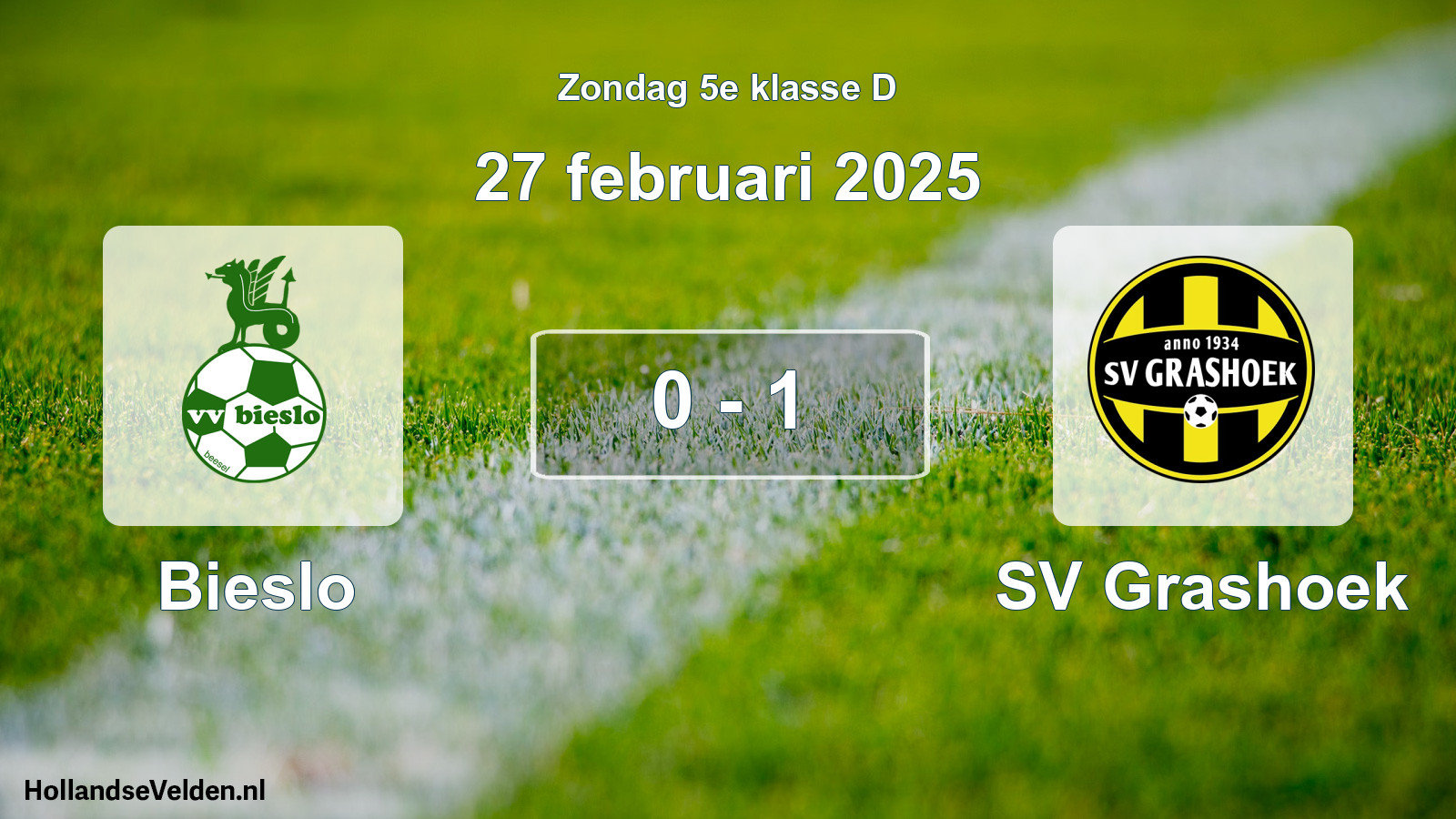 Total number of matches played: Bieslo - SV Grashoek 0 - 1 (27 February 2025)