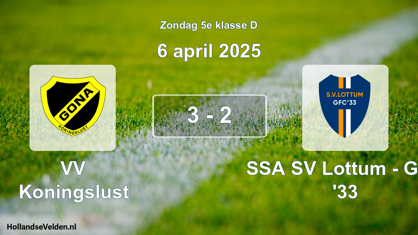 Total number of matches played: VV Koningslust - SSA SV Lottum - GFC '33 3 - 2 (6 April 2025)