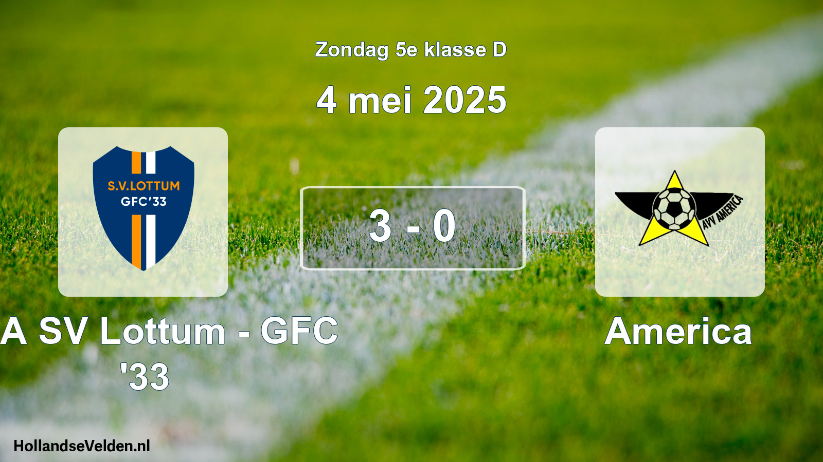 Total number of matches played: SSA SV Lottum - GFC '33 - America 3 - 0 (4 May 2025)