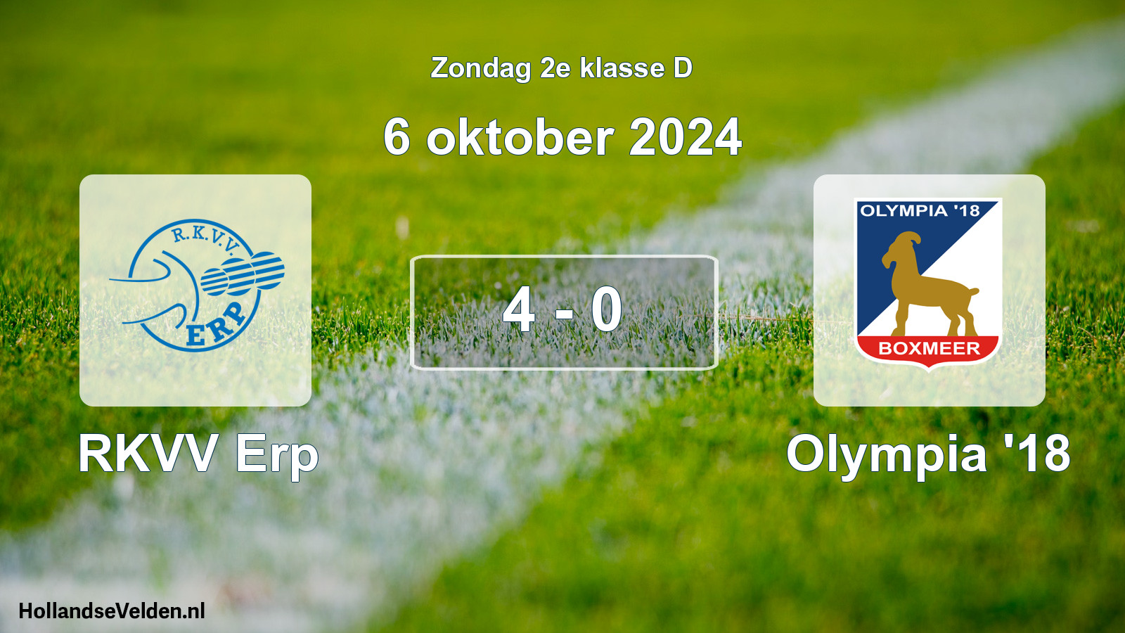 Total number of matches played: RKVV Erp - Olympia '18 4 - 0 (6 October 2024)