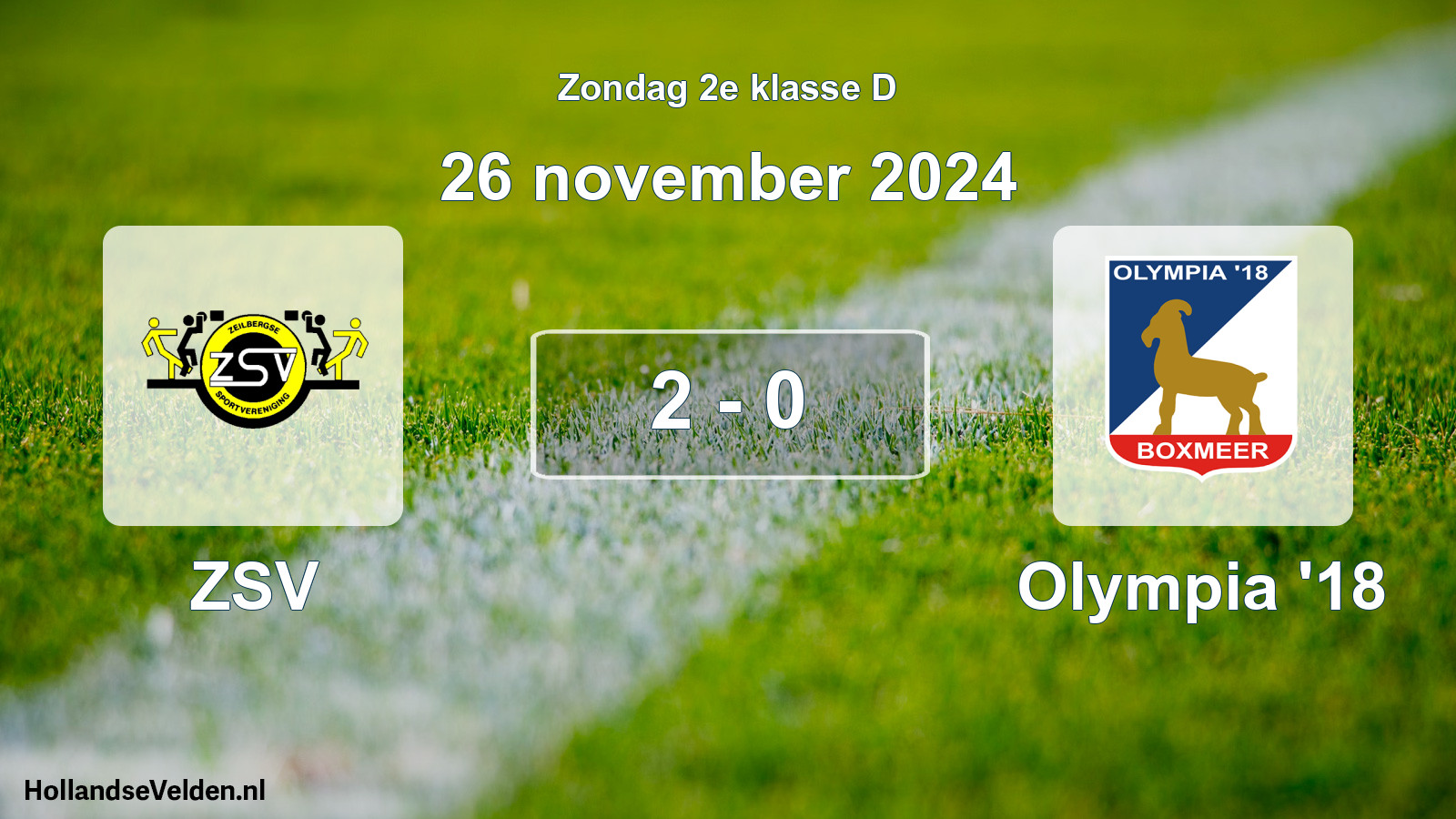 Total number of matches played: ZSV - Olympia '18 2 - 0 (26 November 2024)