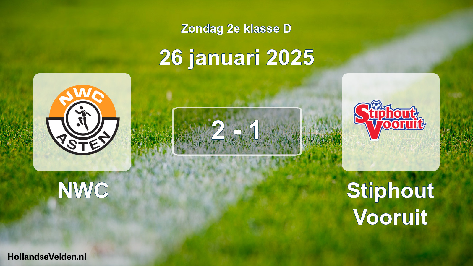 Total number of matches played: NWC - Stiphout Vooruit 2 - 1 (26 January 2025)