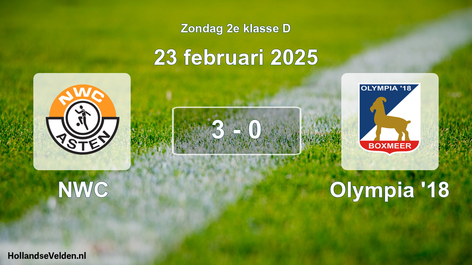 Total number of matches played: NWC - Olympia '18 3 - 0 (23 February 2025)