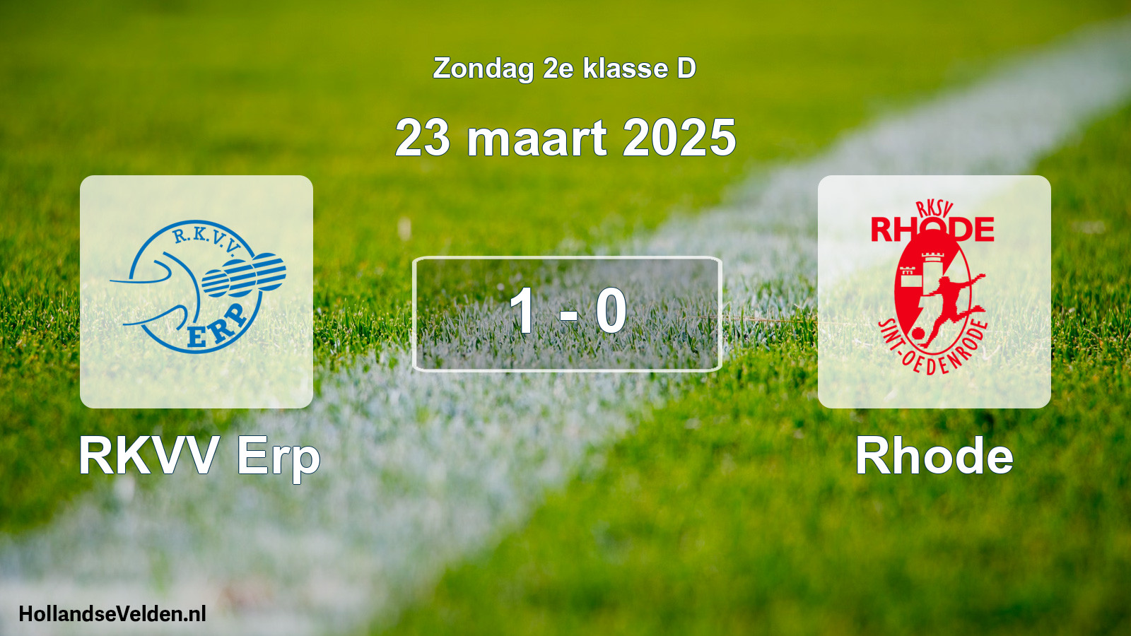 Total number of matches played: RKVV Erp - Rhode 1 - 0 (23 March 2025)