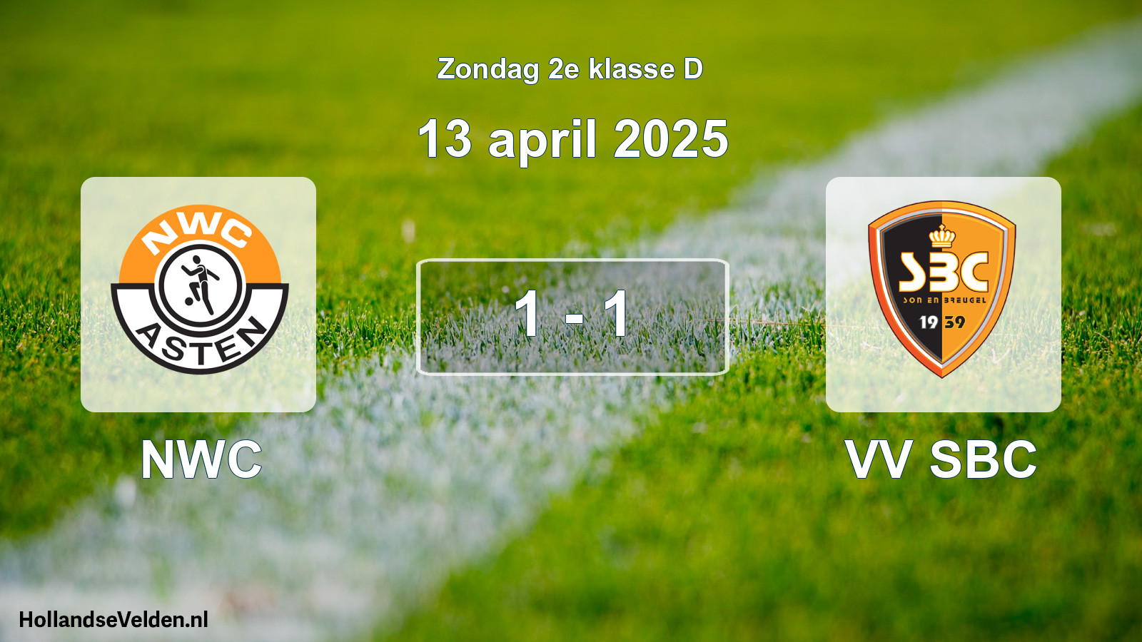 Total number of matches played: NWC - VV SBC 1 - 1 (13 April 2025)