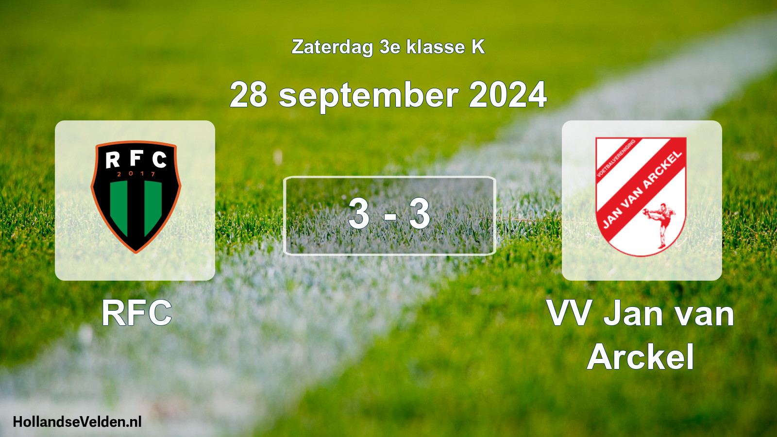 Total number of matches played: RFC - VV Jan van Arckel 3 - 3 (28 September 2024)