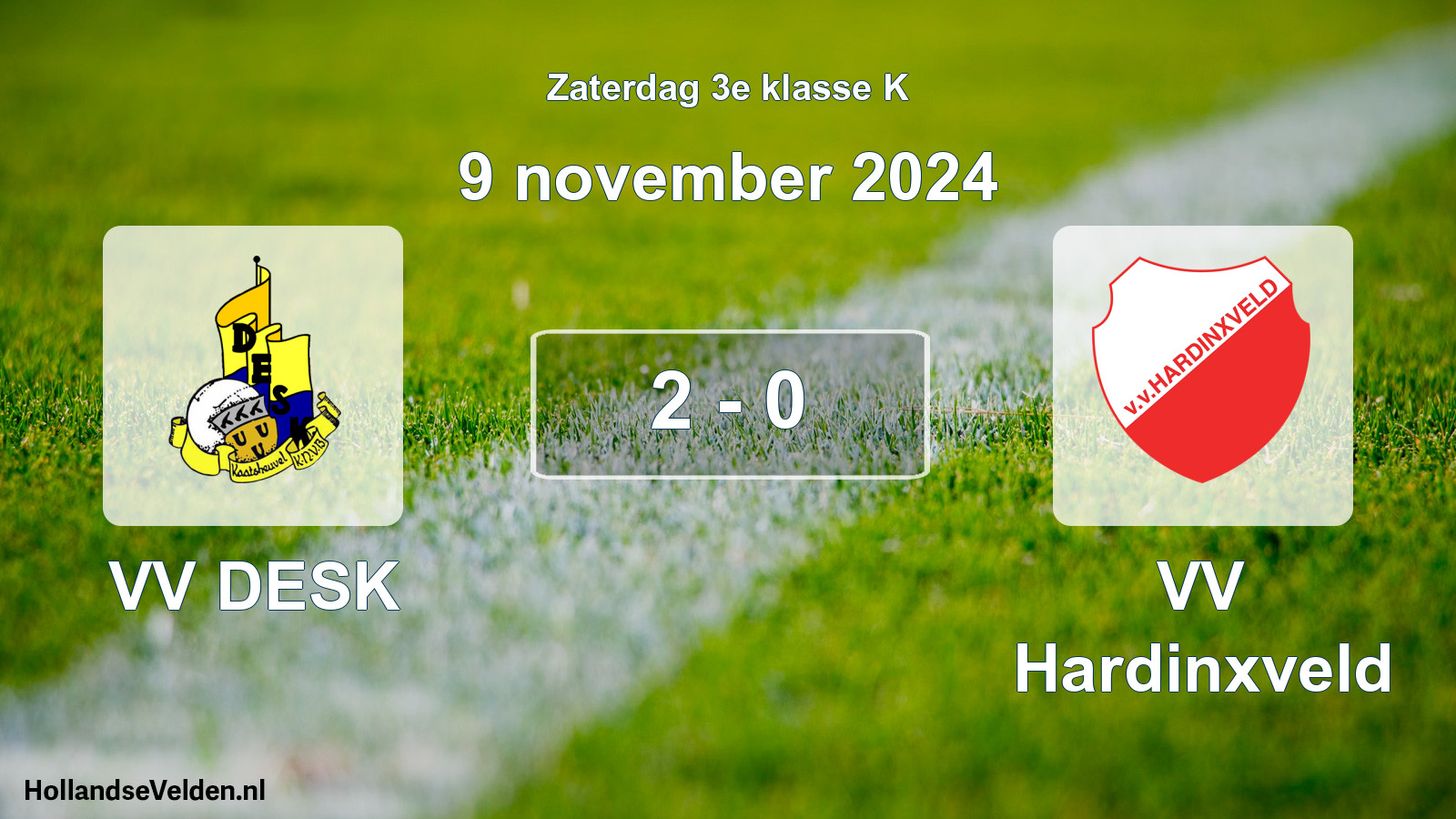 Total number of matches played: VV DESK - VV Hardinxveld 2 - 0 (9 November 2024)