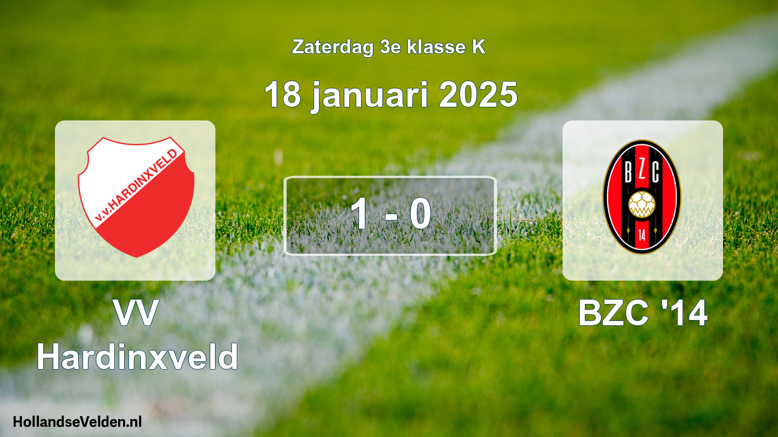 Total number of matches played: VV Hardinxveld - BZC '14 1 - 0 (18 January 2025)