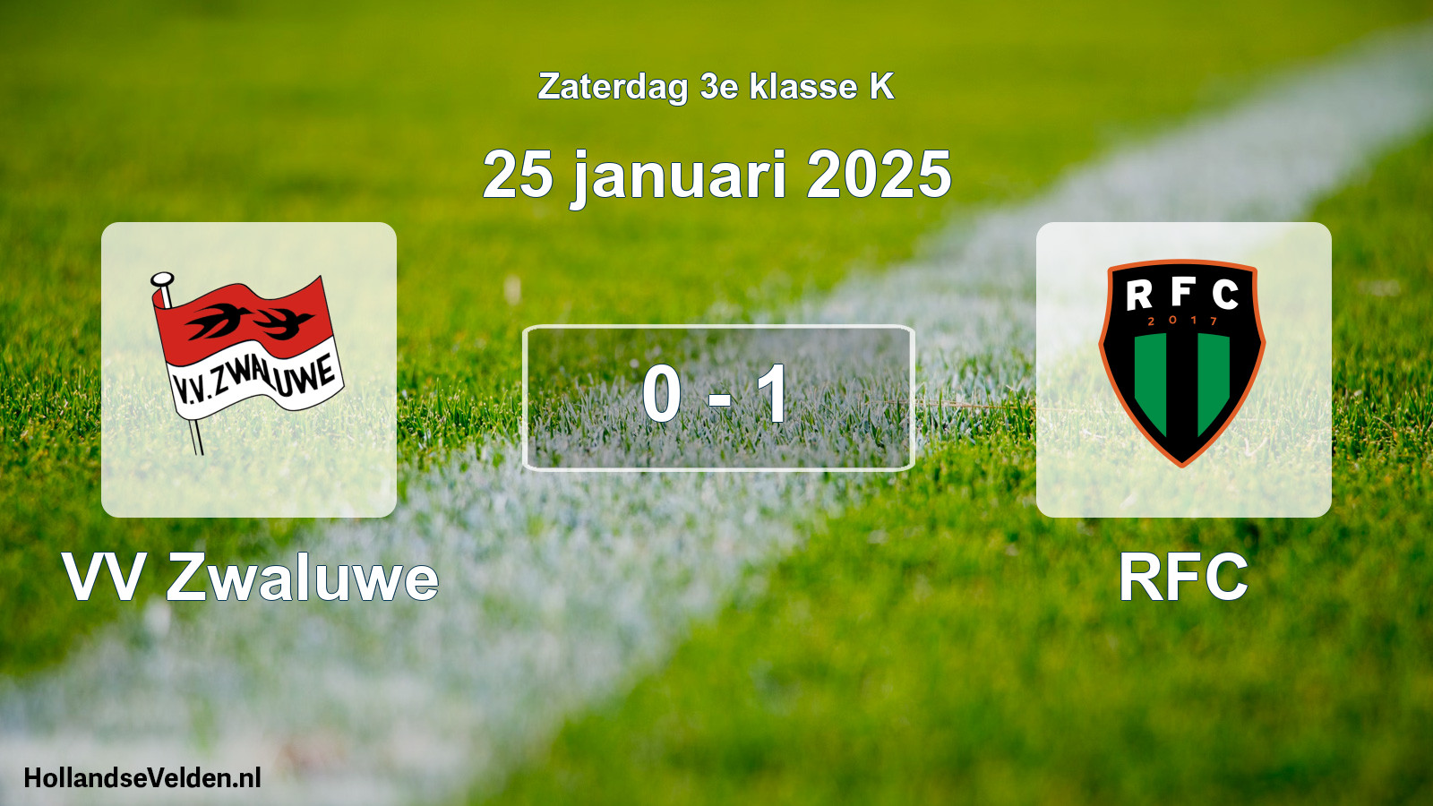 Total number of matches played: VV Zwaluwe - RFC 0 - 1 (25 January 2025)