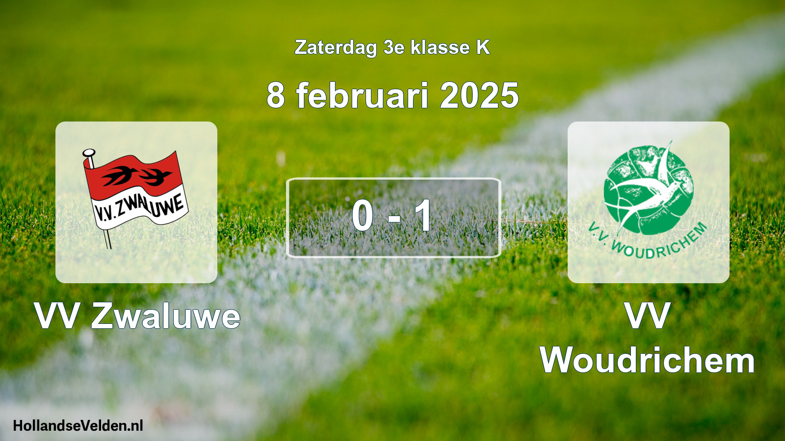 Total number of matches played: VV Zwaluwe - VV Woudrichem 0 - 1 (8 February 2025)