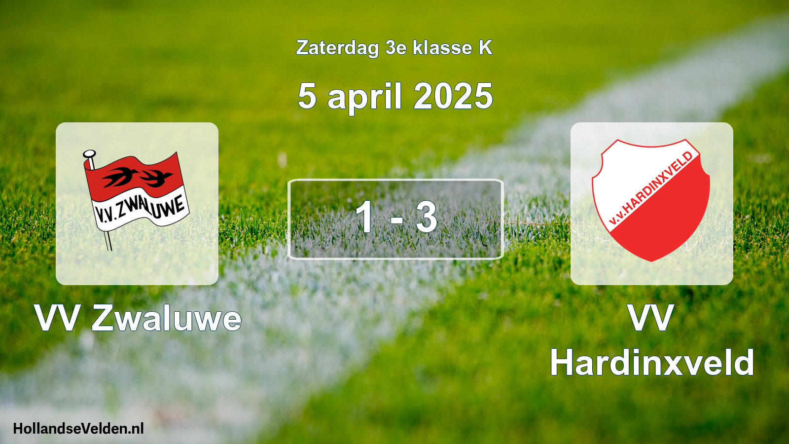 Total number of matches played: VV Zwaluwe - VV Hardinxveld 1 - 3 (5 April 2025)