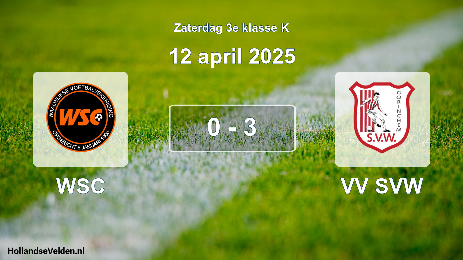 Total number of matches played: WSC - VV SVW 0 - 3 (12 April 2025)