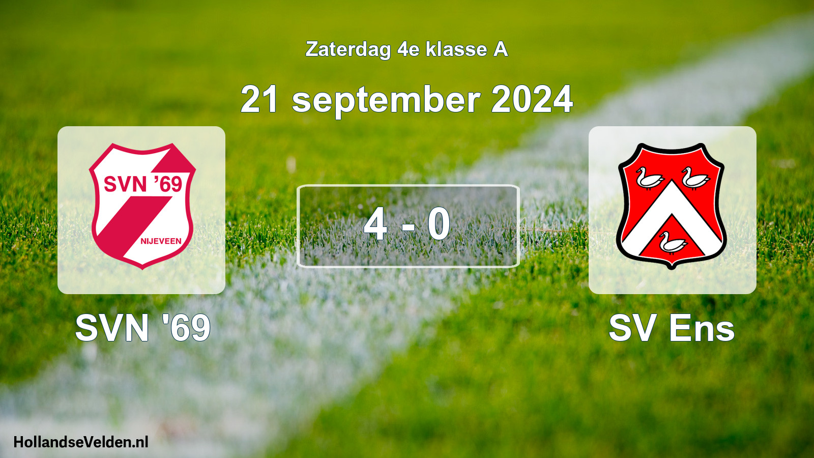 Total number of matches played: SVN '69 - SV Ens 4 - 0 (21 September 2024)