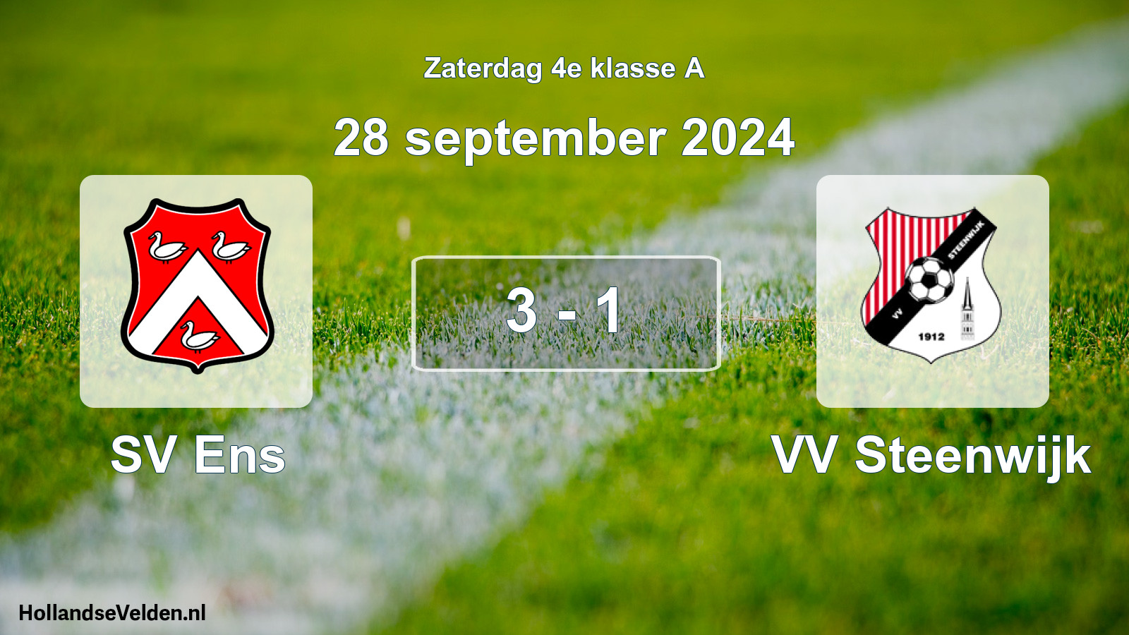 Total number of matches played: SV Ens - VV Steenwijk 3 - 1 (28 September 2024)