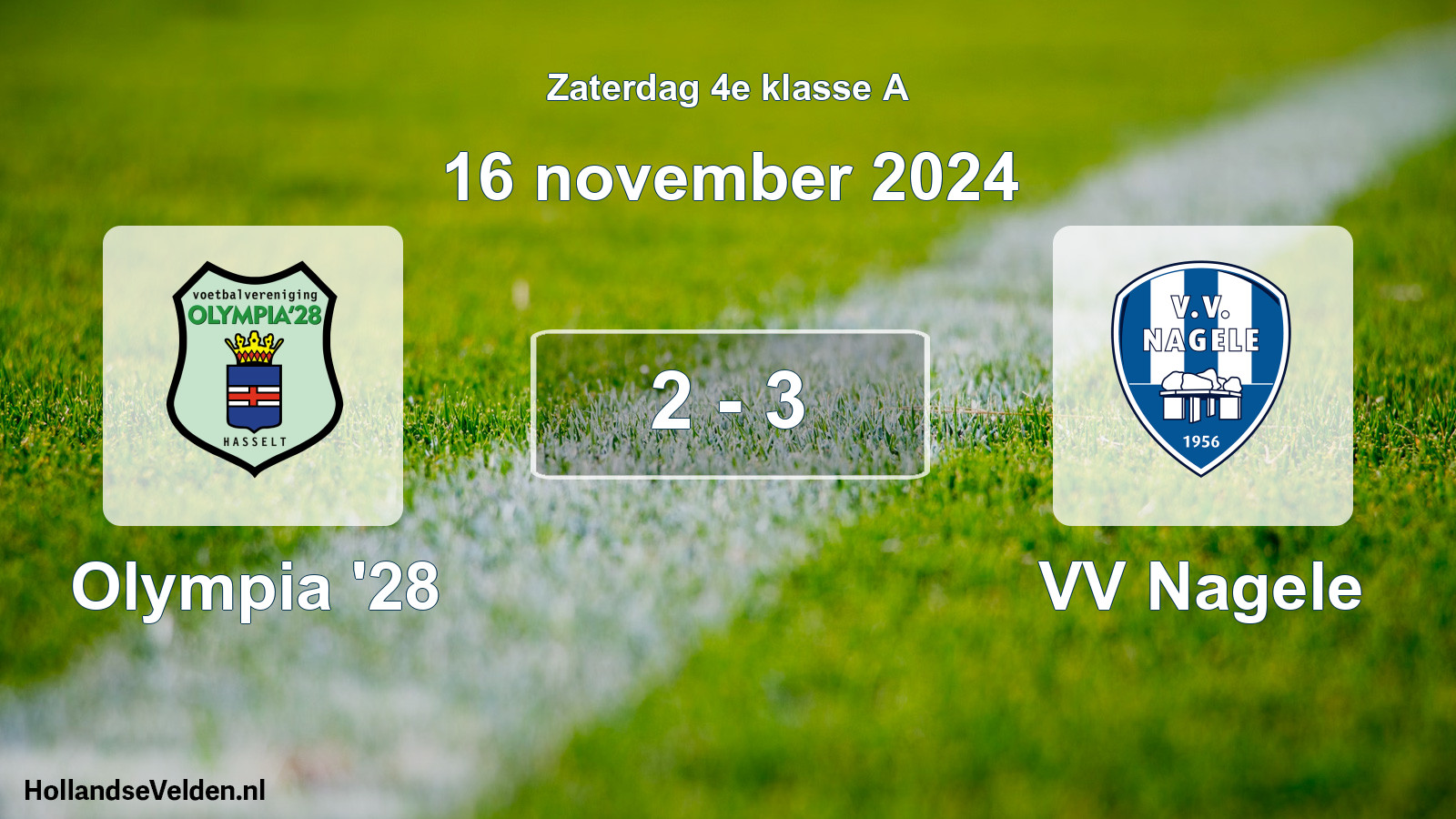 Total number of matches played: Olympia '28 - VV Nagele 2 - 3 (16 November 2024)