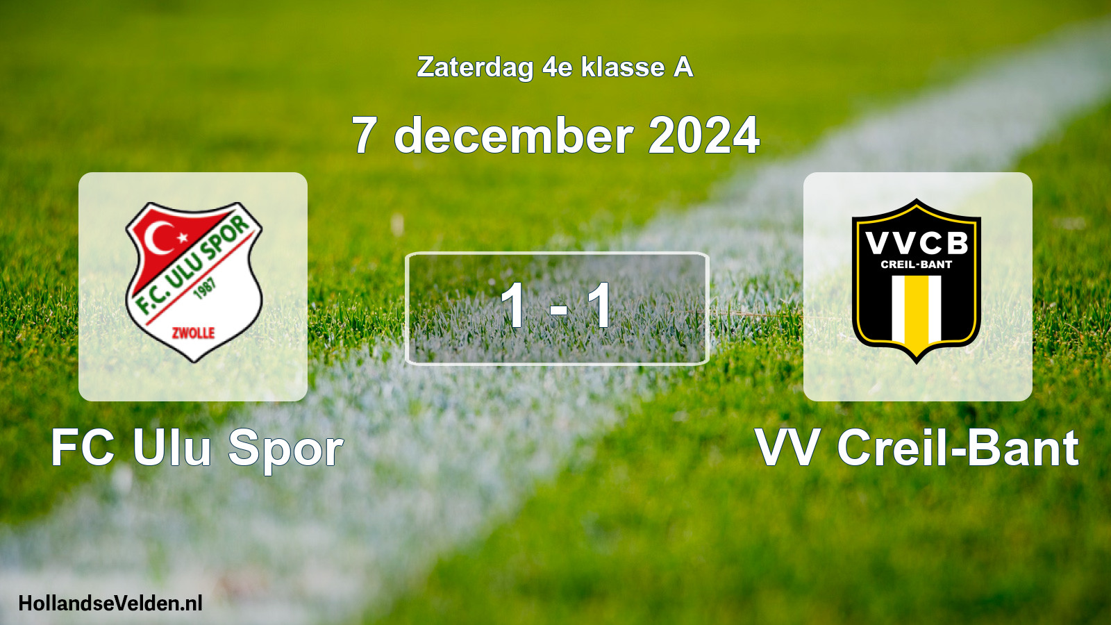 Total number of matches played: FC Ulu Spor - VV Creil-Bant 1 - 1 (7 December 2024)