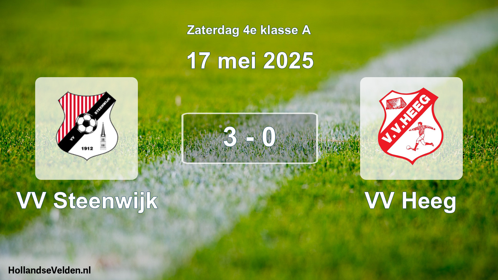 Total number of matches played: VV Steenwijk - VV Heeg 3 - 0 (17 May 2025)