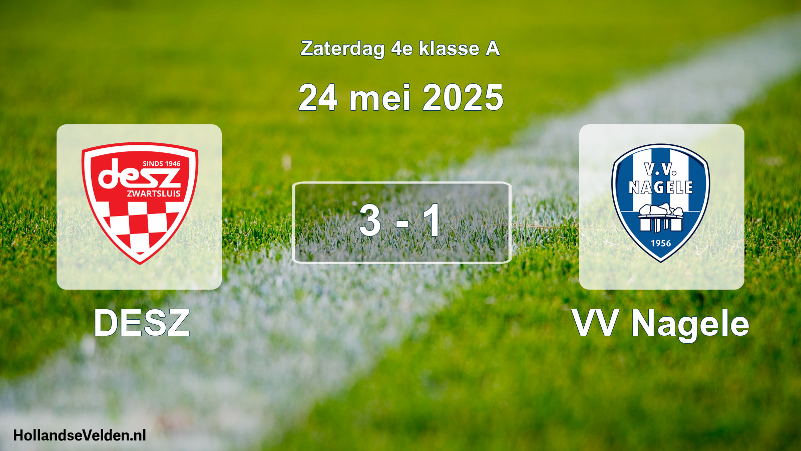 Total number of matches played: DESZ - VV Nagele 3 - 1 (24 May 2025)