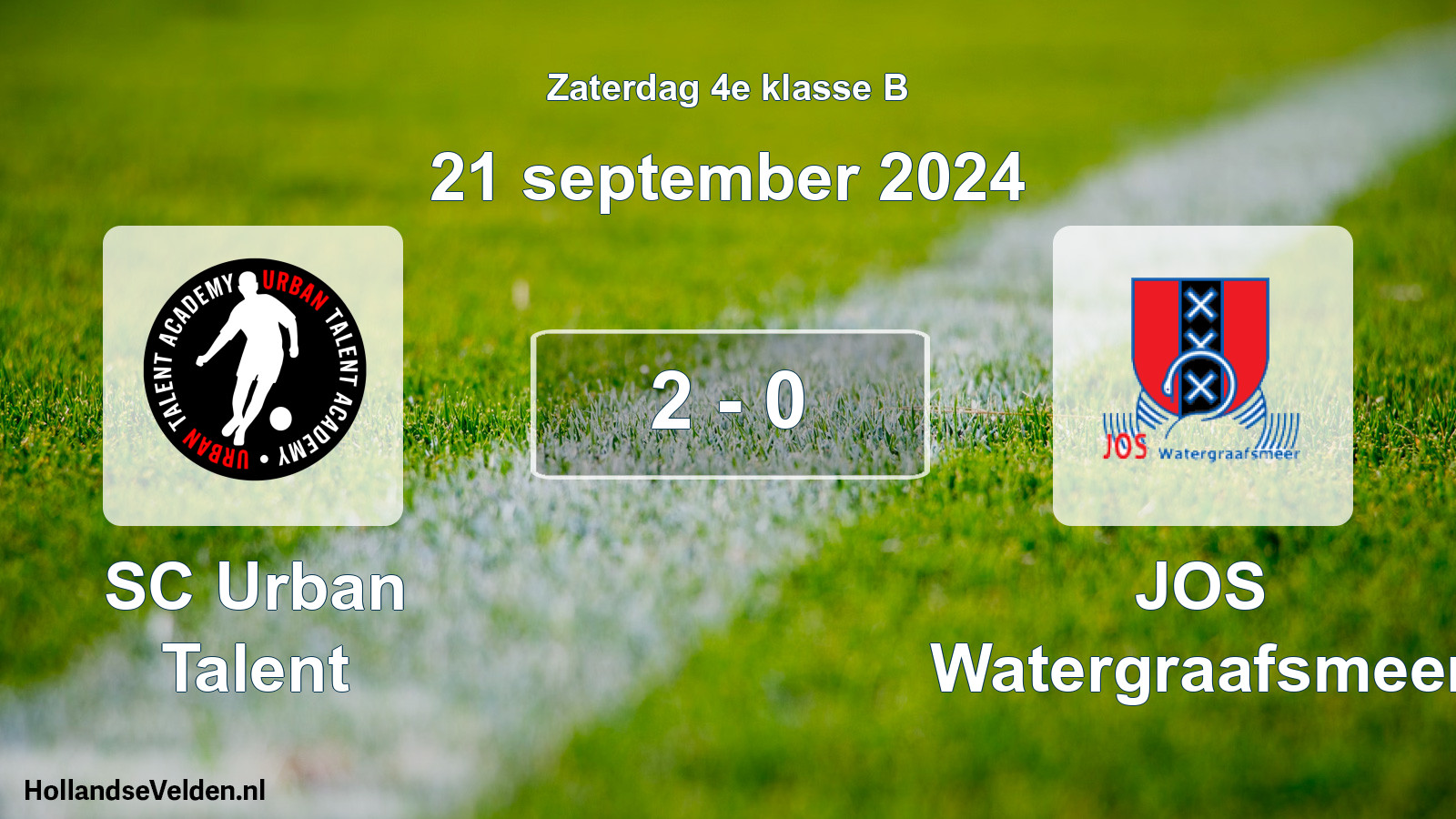 Total number of matches played: SC Urban Talent - JOS Watergraafsmeer 2 - 0 (21 September 2024)
