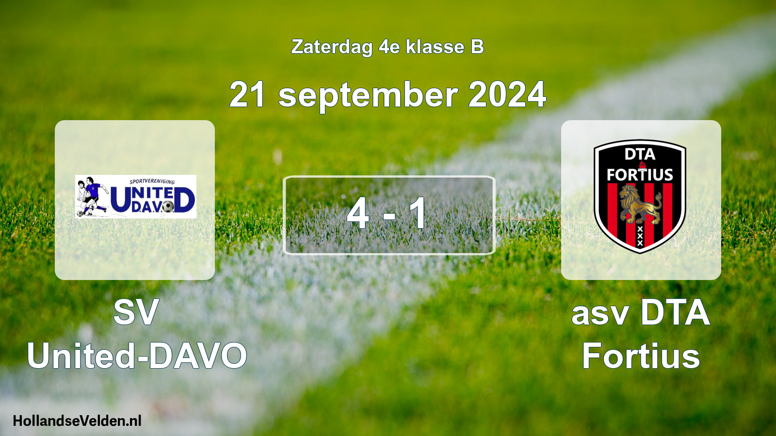 Total number of matches played: SV United-DAVO - asv DTA Fortius 4 - 1 (21 September 2024)