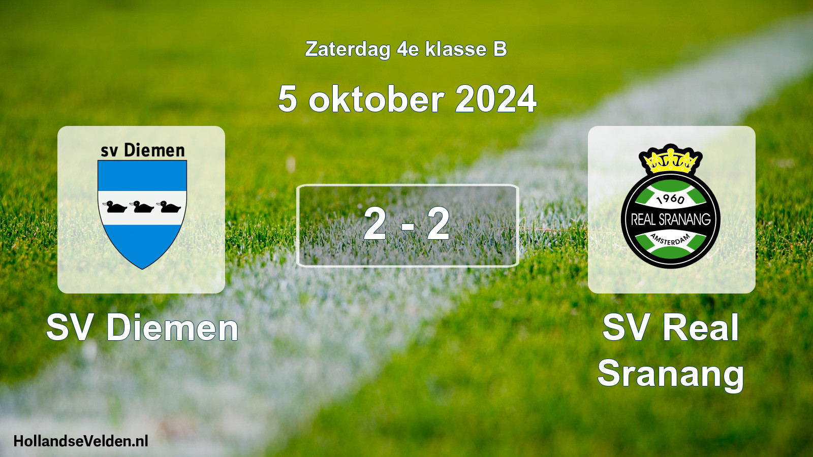 Total number of matches played: SV Diemen - SV Real Sranang 2 - 2 (5 October 2024)