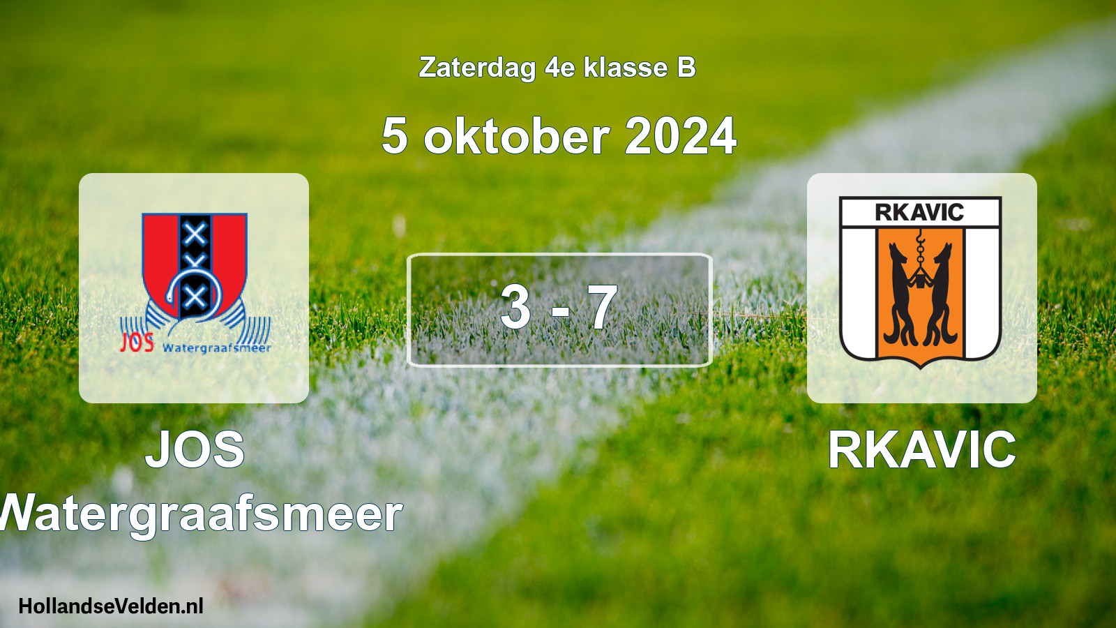 Total number of matches played: JOS Watergraafsmeer - RKAVIC 3 - 7 (5 October 2024)
