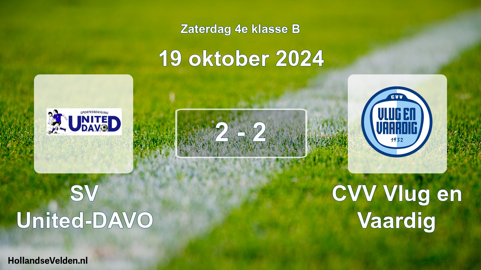 Total number of matches played: SV United-DAVO - CVV Vlug en Vaardig 2 - 2 (19 October 2024)