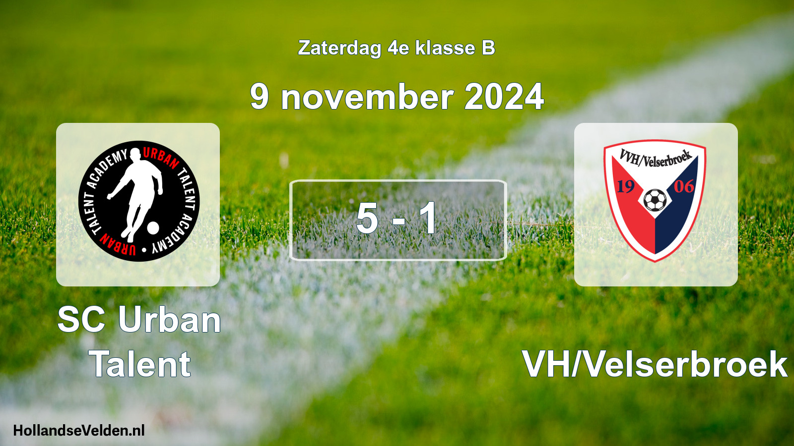 Total number of matches played: SC Urban Talent - VVH/Velserbroek 5 - 1 (9 November 2024)