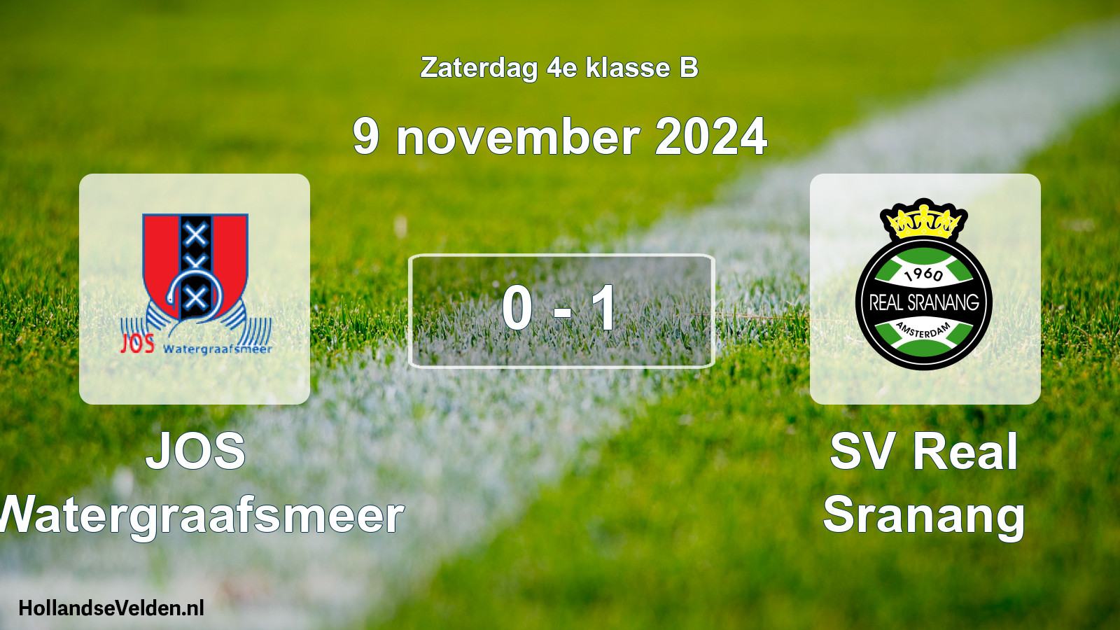 Total number of matches played: JOS Watergraafsmeer - SV Real Sranang 0 - 1 (9 November 2024)