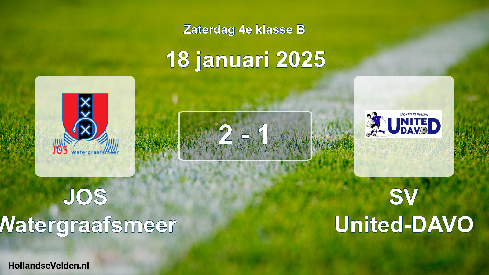 Total number of matches played: JOS Watergraafsmeer - SV United-DAVO 2 - 1 (18 January 2025)