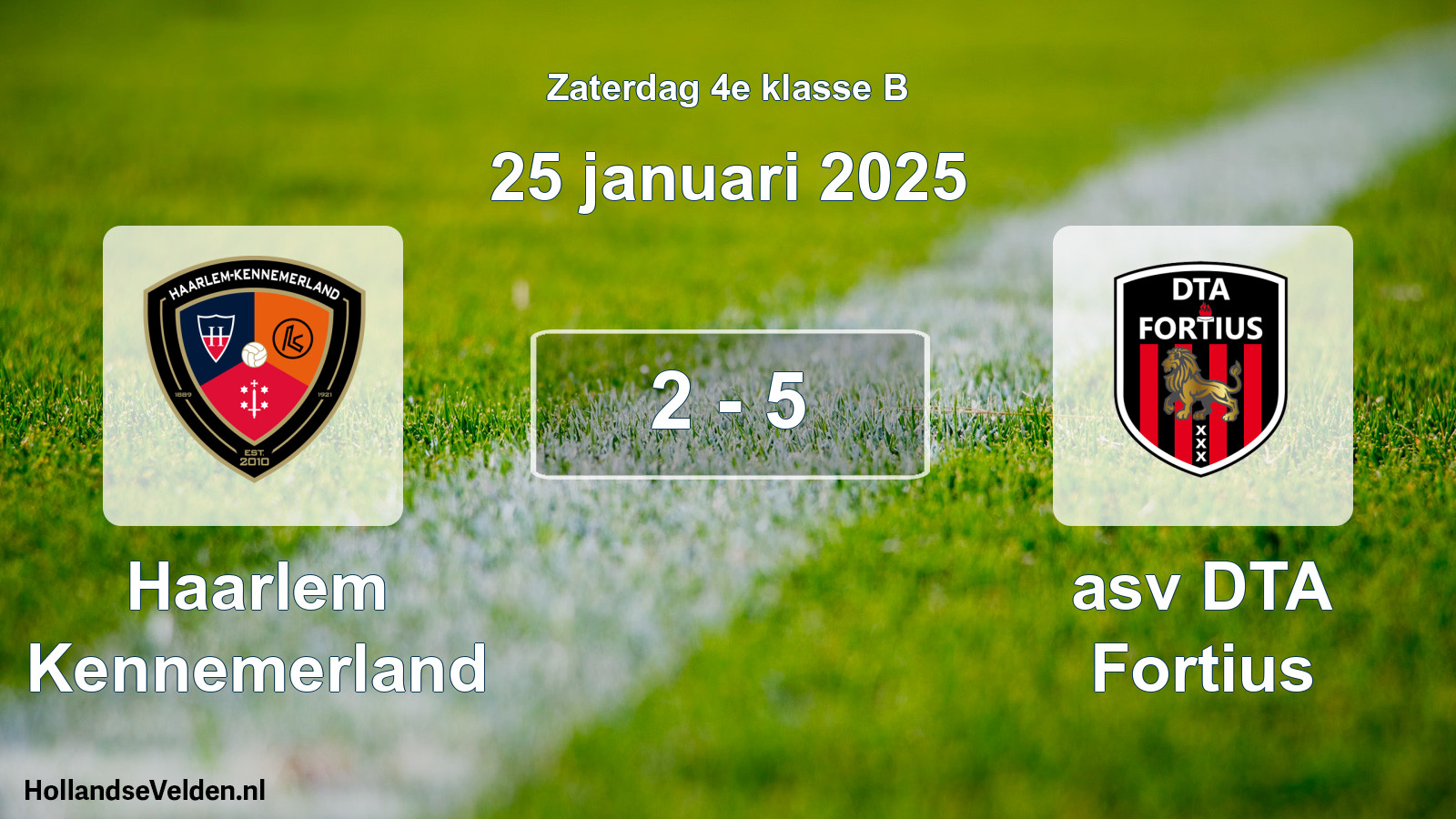 Total number of matches played: Haarlem Kennemerland - asv DTA Fortius 2 - 5 (25 January 2025)