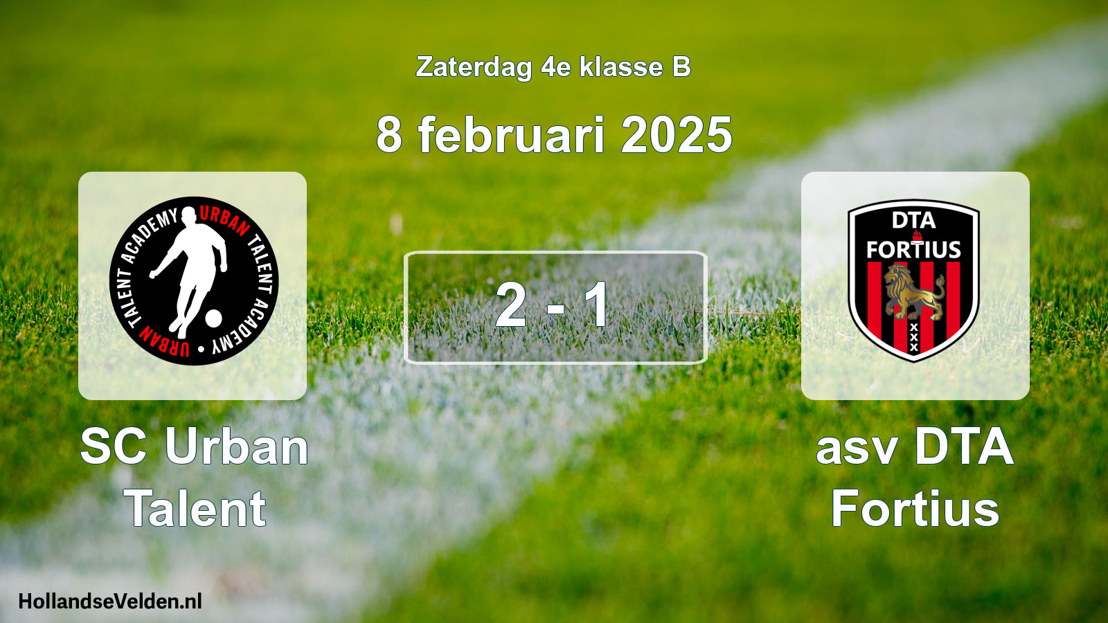 Total number of matches played: SC Urban Talent - asv DTA Fortius 2 - 1 (8 February 2025)
