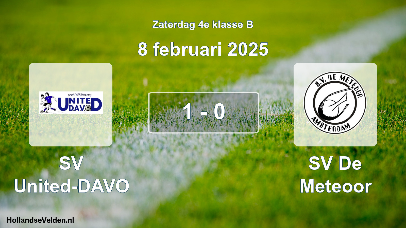 Total number of matches played: SV United-DAVO - SV De Meteoor 1 - 0 (8 February 2025)