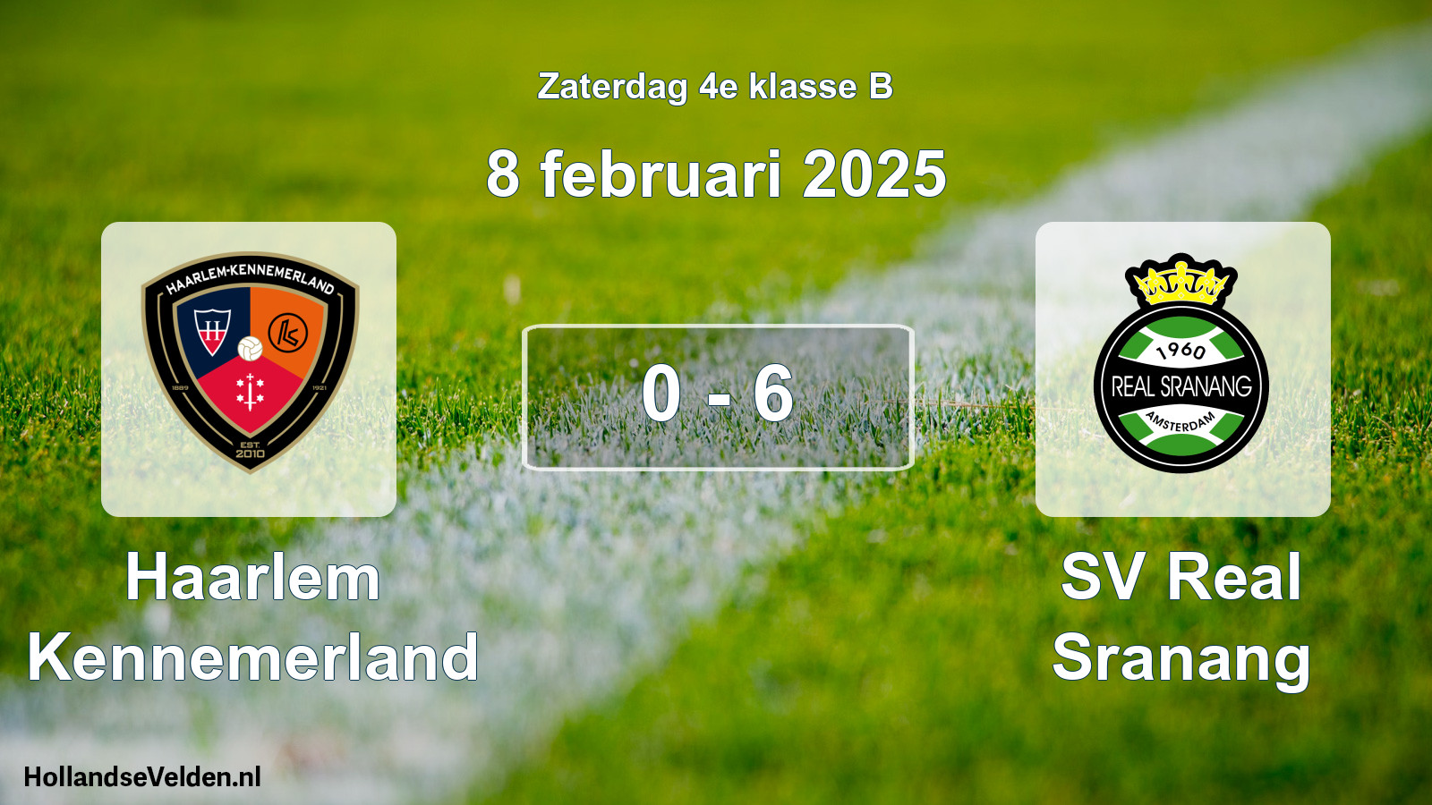 Total number of matches played: Haarlem Kennemerland - SV Real Sranang 0 - 6 (8 February 2025)