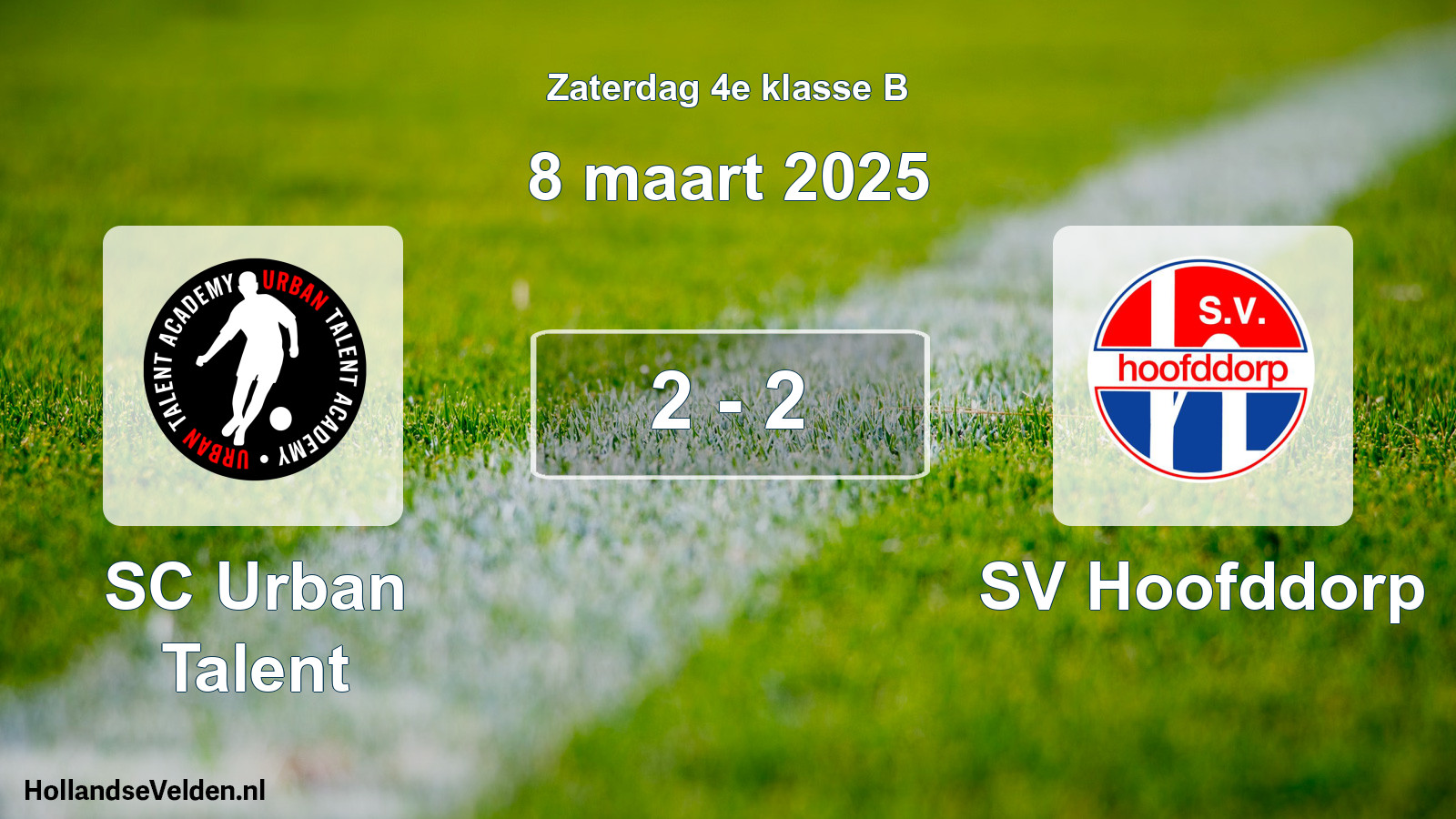Total number of matches played: SC Urban Talent - SV Hoofddorp 2 - 2 (8 March 2025)