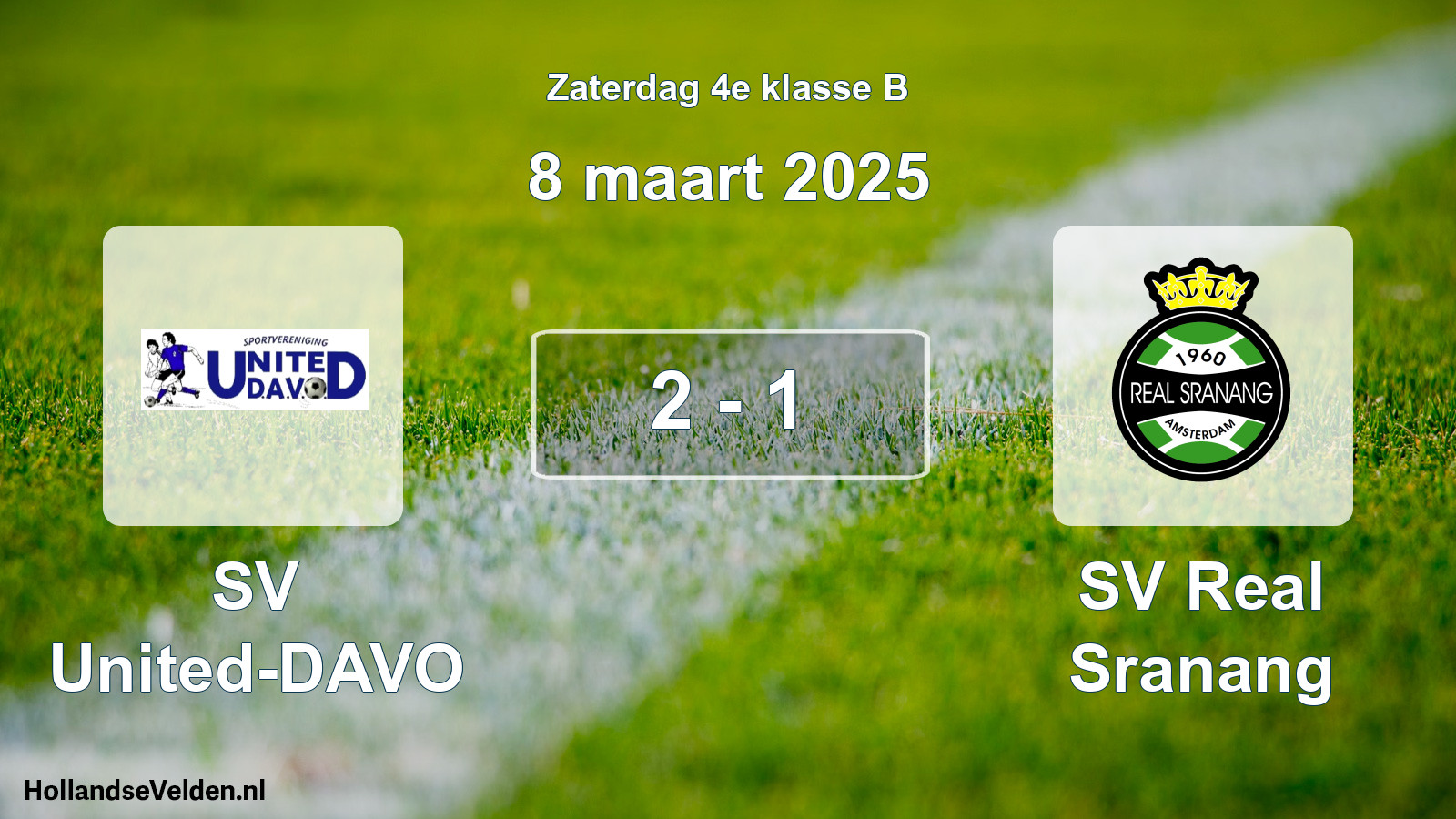 Total number of matches played: SV United-DAVO - SV Real Sranang 2 - 1 (8 March 2025)