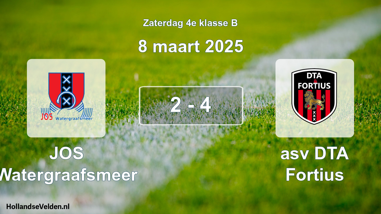 Total number of matches played: JOS Watergraafsmeer - asv DTA Fortius 2 - 4 (8 March 2025)