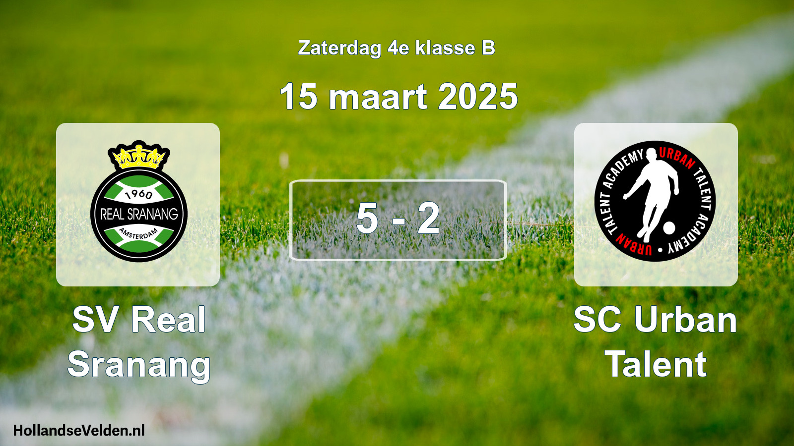 Total number of matches played: SV Real Sranang - SC Urban Talent 5 - 2 (15 March 2025)