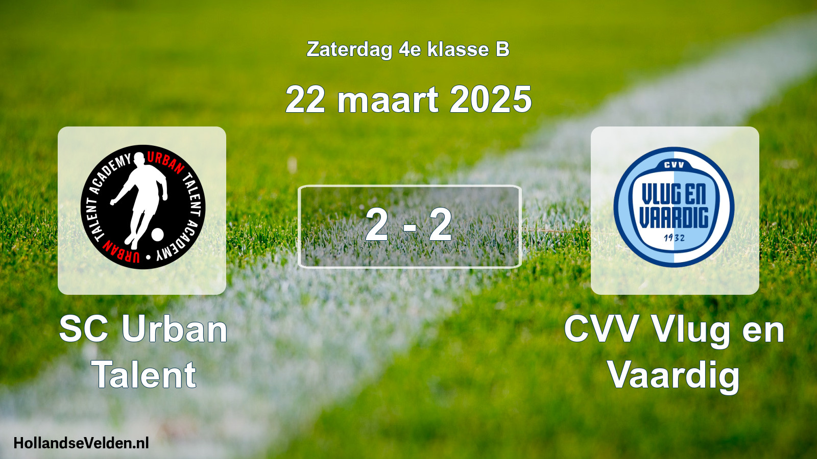 Total number of matches played: SC Urban Talent - CVV Vlug en Vaardig 2 - 2 (22 March 2025)